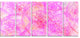Rose Fractal Dramatic Clouds, Abstract Canvas Art Print, 60"x28", 5 Panels