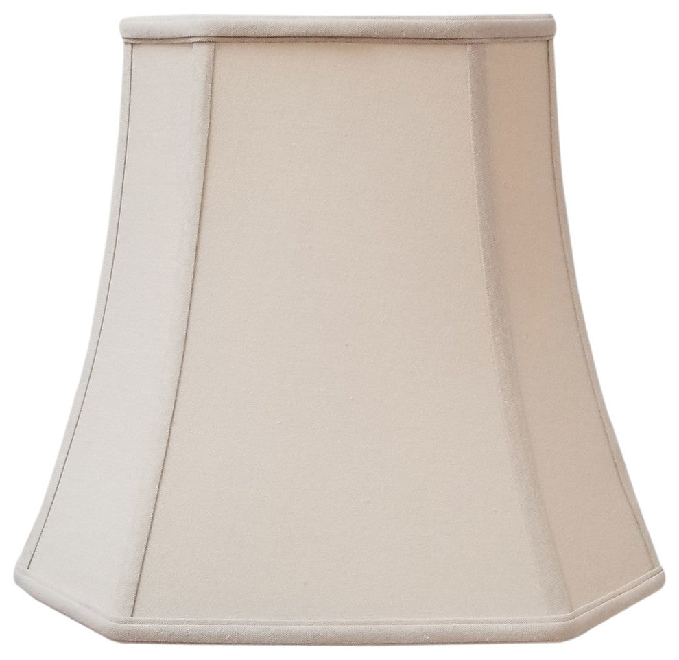 Royal Designs Square Cut Corner Basic Lampshade, Antique Gold, Linen Beige, 9x14