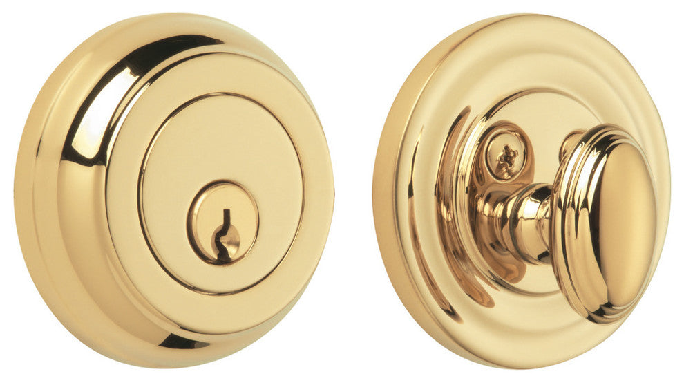 Rockwell Premium Solid Brass Low Profile Deadbolt, Lifetime Polished Brass