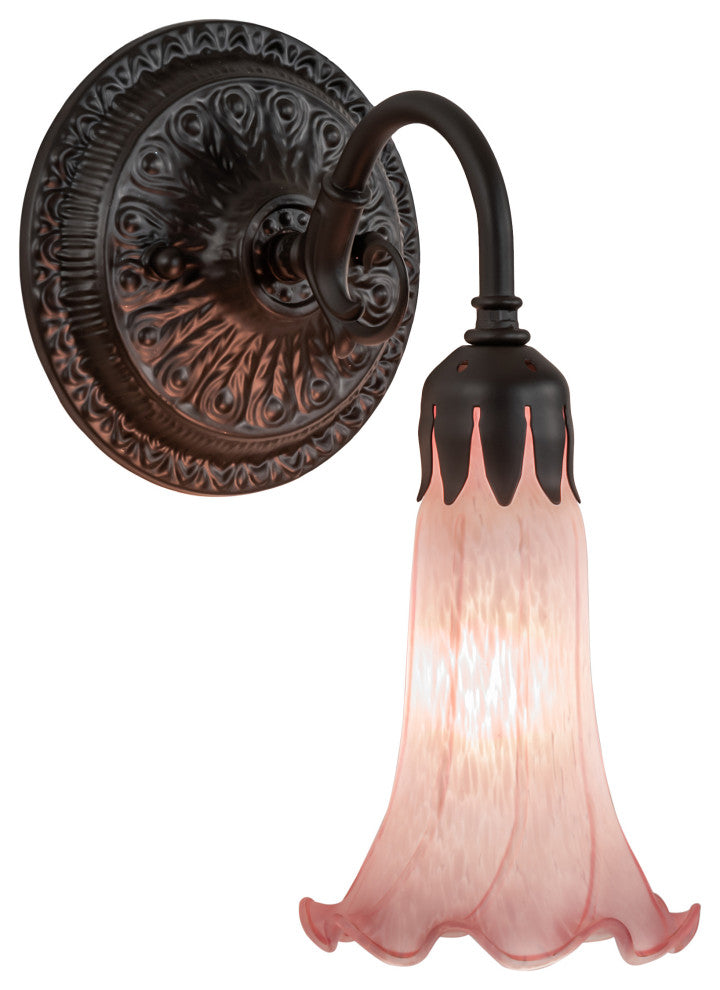 5 Wide Pink Pond Lily Wall Sconce