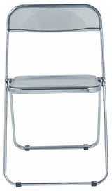Lawrence Acrylic Folding Chair With Metal Frame, Transparent Black