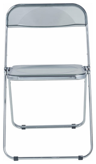 Lawrence Acrylic Folding Chair With Metal Frame, Transparent Black