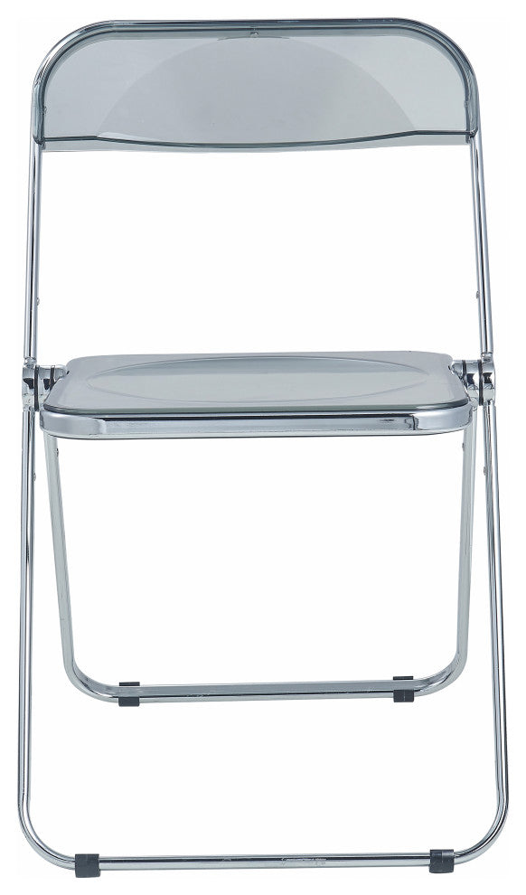 Lawrence Acrylic Folding Chair With Metal Frame, Transparent Black