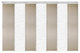 Calisto-Marguerite 7-Panel Track Extendable Vertical Blinds 110-153"x94", Satin Nickel Track