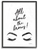 All About The Brows Ink Illustration Oversized Framed Giclee Art, 16"x20"