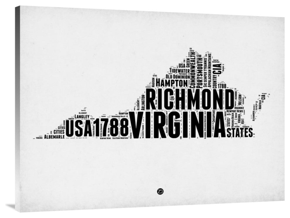 "Virginia Word Cloud 2" Fine Art Print