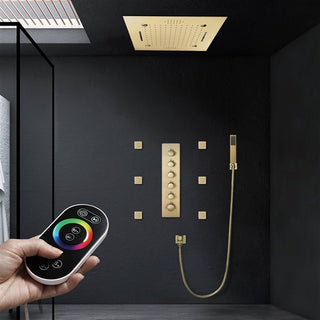 Remote Controlled Rainfall Led Shower System, Style 2- Remote Control Light