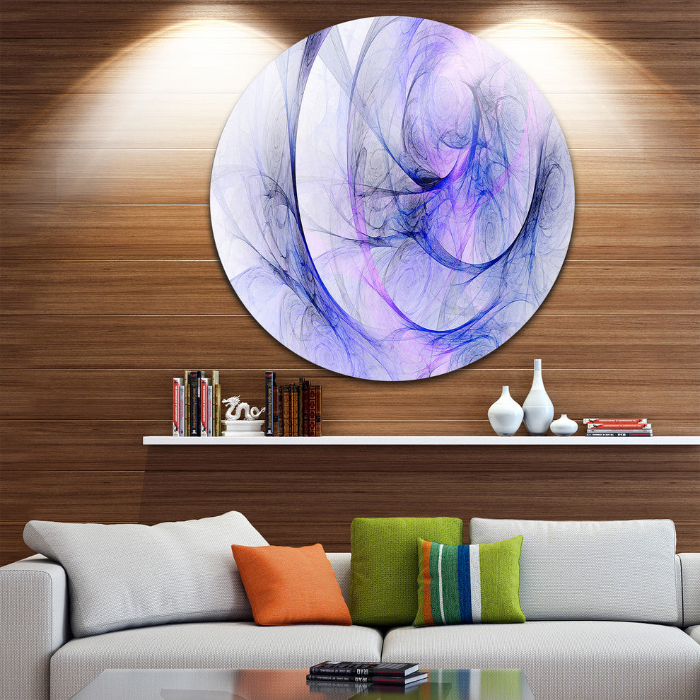 Blue Storm Sky, Abstract Digital Art Disc Metal Wall Art, 23"