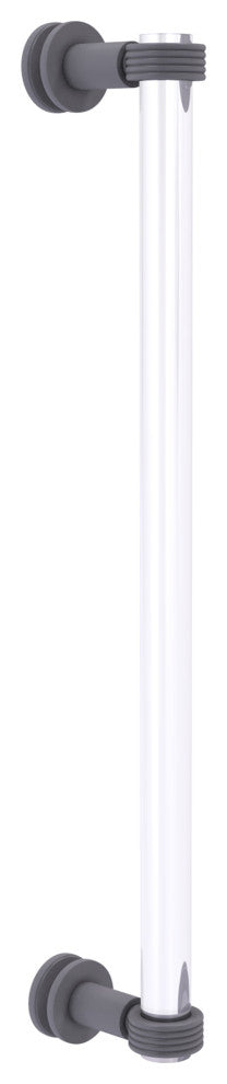 Clearview 18" Single Side Groovy Accent Shower Door Pull, Matte Gray