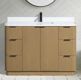 Ari Kitchen and Bath Calamigo 48" Freestanding Bathroom Vanity Oak