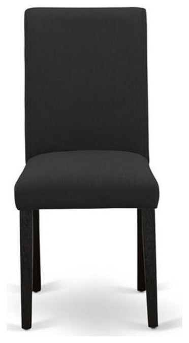 Atlin Designs 36" Linen Dining Chairs in Black (Set of 2)