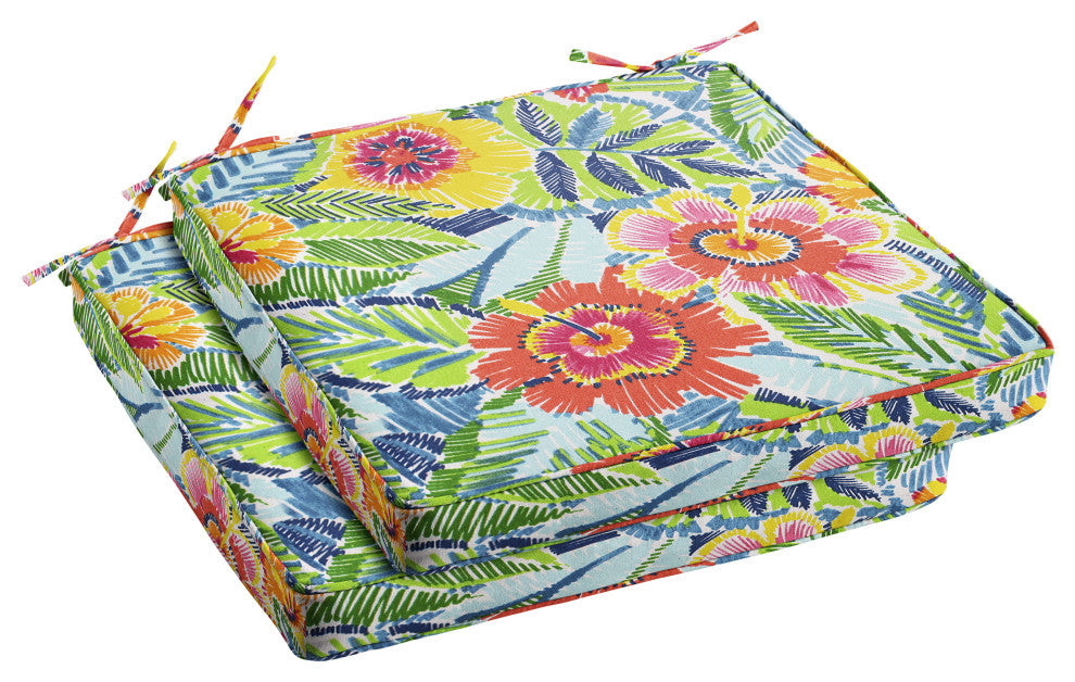 Sorra Home Pensacola Multi Corded Chair Cushion, Set of 2, 16"x19"x2"