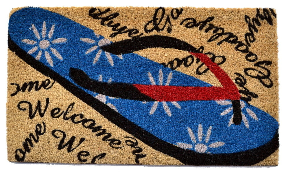 Welcome Goodbye Flip Flop Mat