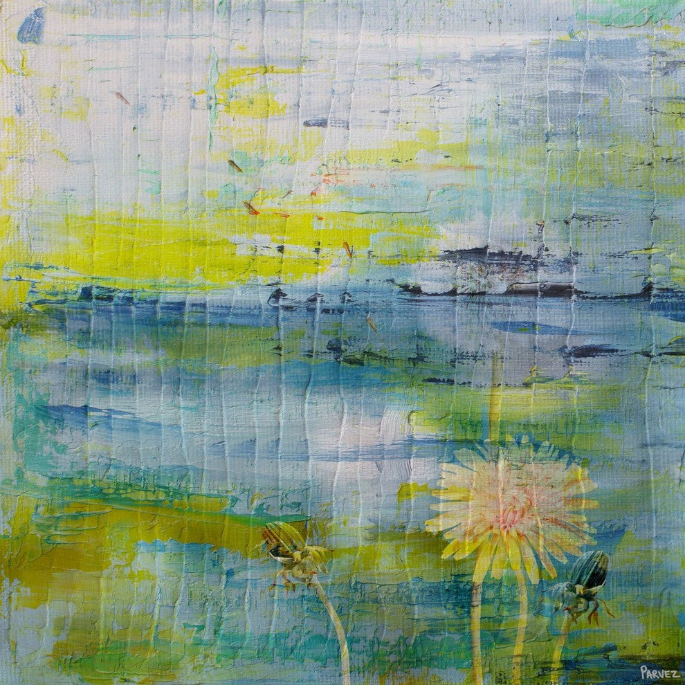 "Water Blooms" Painting Print on Wrapped Canvas, 48"x48"