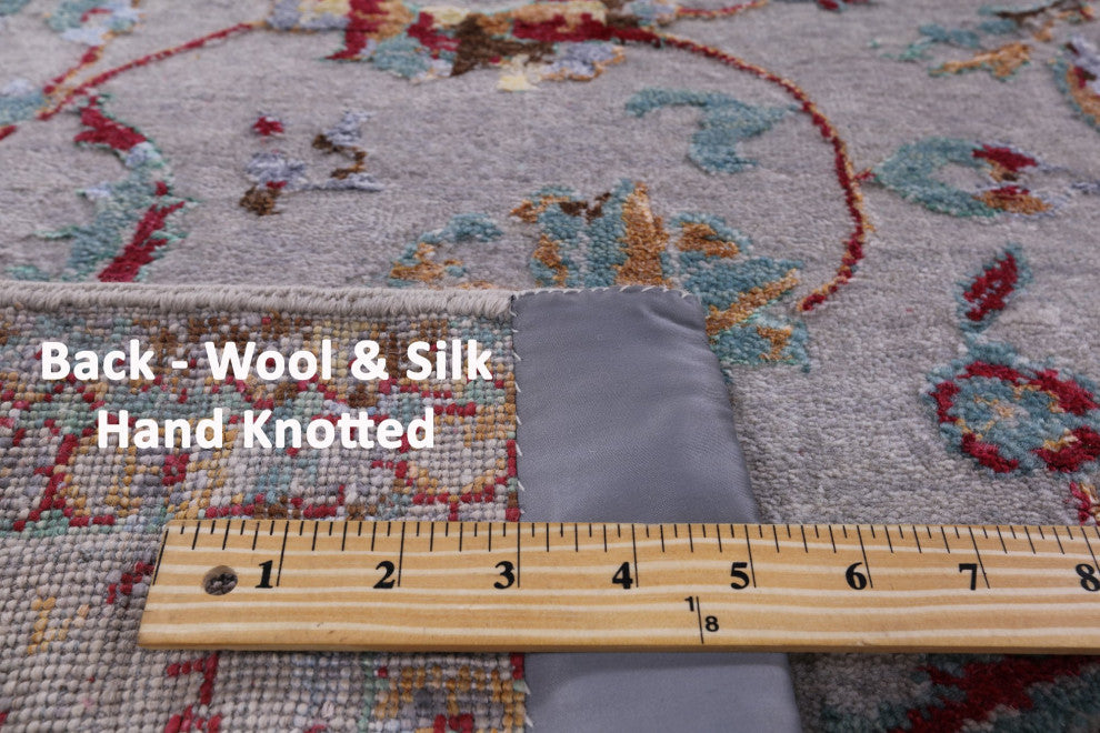 Persian Wool and Silk Handmade Rug 6' 1" X 9' 1" Q7112