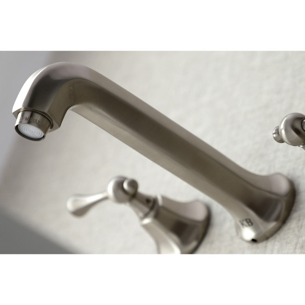 Kingston Brass KS4128BL Wall Mount Bathroom Faucet, Brushed Nickel