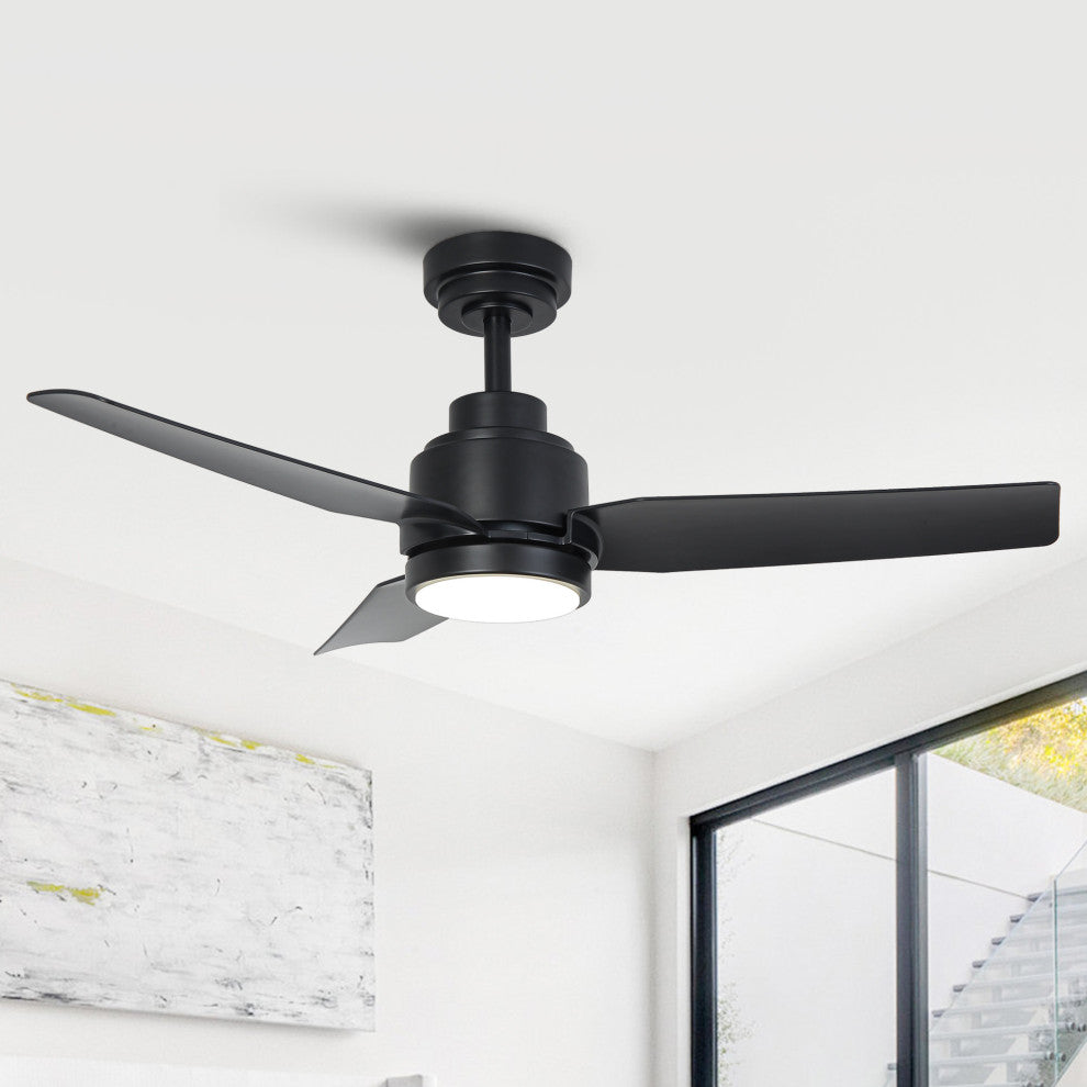42-inch Modern Black LED Ceiling Fan with Remote
