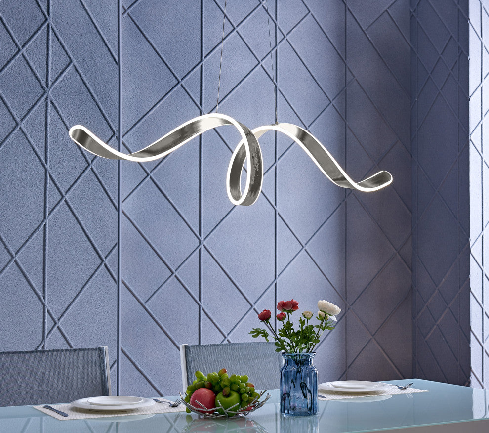 Copenhagen Dimmable Integrated LED Chandelier, Chrome, Without Smart Dimmer