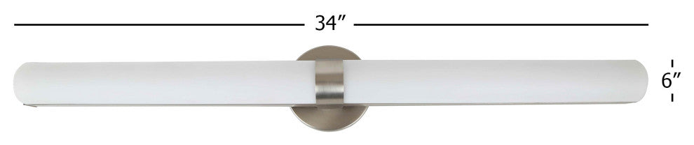 NBWL1025LED - 34 inch LED Vanity lamp with Clear Diamond Acrylic Shade