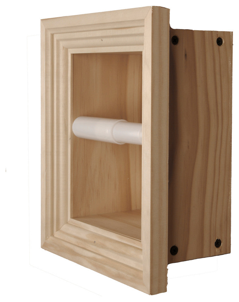 Tampa Recessed Solid Wood Toilet Paper Holder 7 x 8.5, Unfinished