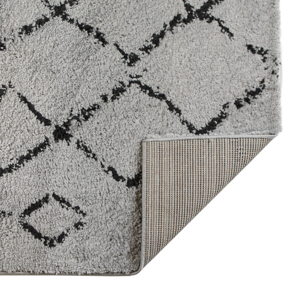 Aspen Shag Polypropylene Area Rug, Gray/Black, 5'x7'6"