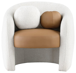 Acadia Black Boucle Fabric Accent Chair, Cognac