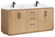 San Bath Vanity with Stone Top, Fir Wood Brown, 72", Double Vanity, No Mirror
