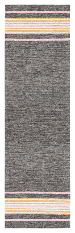 Safavieh Metro Met611H Striped Rug, Charcoal and Pink, 8'0"x10'0"