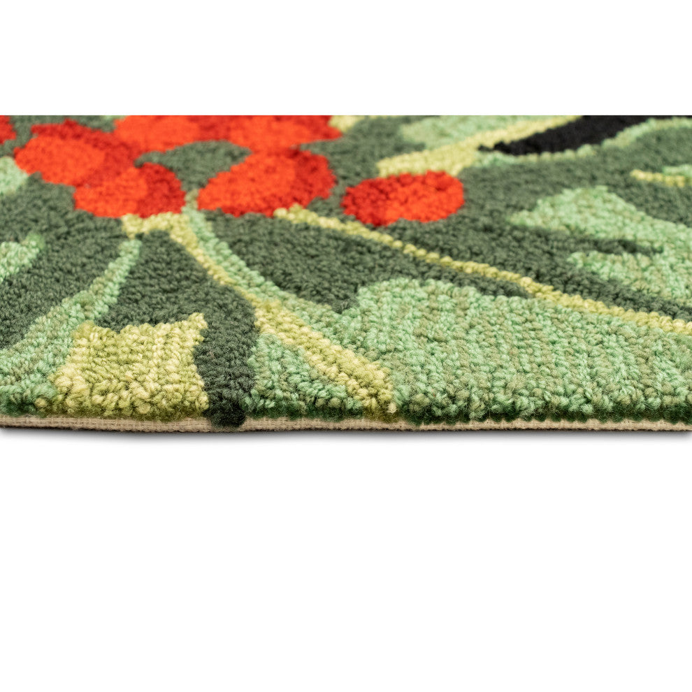 Frontporch Hollyberries Indoor/Outdoor Rug Black 2'6x4'