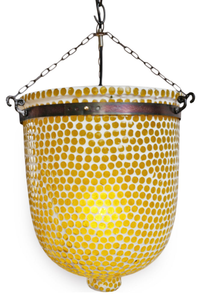 Yellow Mosaic Bucket Pendant, Medium