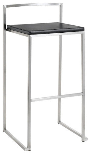 Genoa Bar Stool, Black, Counter Height