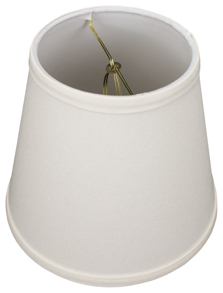 Fenchel Shades 5"x8"x7" Brass Bulb Clip Attachment Empire Lamp Shade, Linen Crea