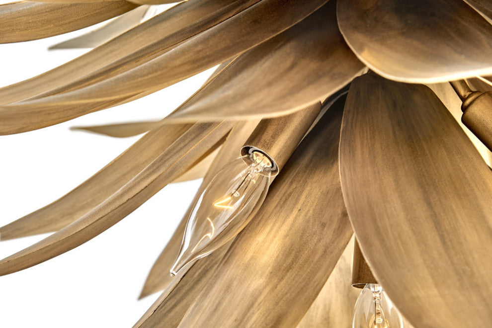 Fredrick Ramond FR30815 Agave 7 Light 26"W Taper Candle Pendant - Burnished