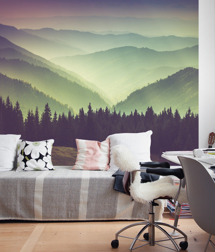 Mountain View Photograph Wall Art, Peel and Stick Vinyl