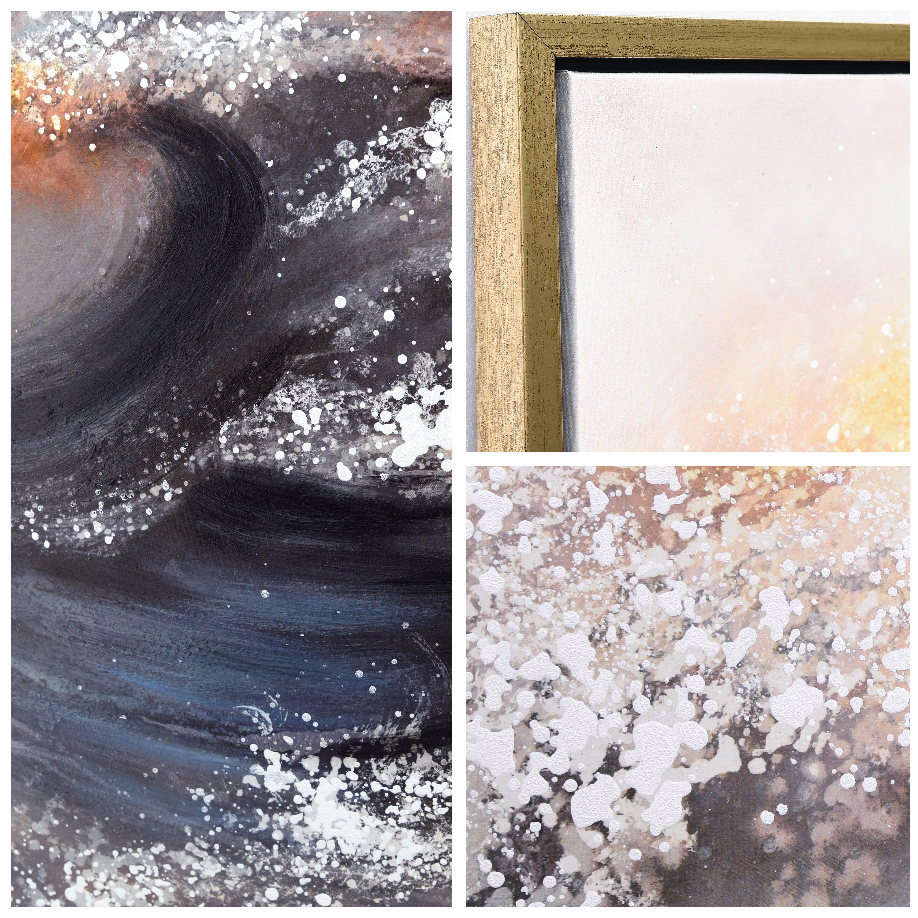 Tornado Abstract Textured Metallic Hand Painted Wall Art by Martin Edwards
