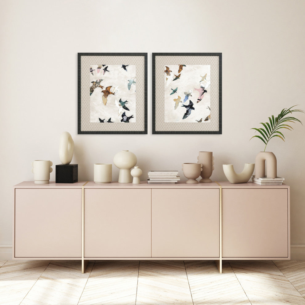 Abstract Birds Artwork, 2-Piece Set