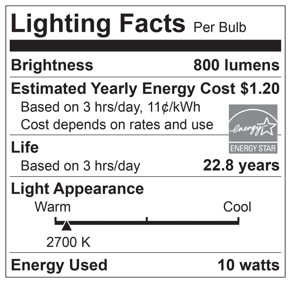 Sunlite GU24 Base LED Bulb, 10 W, 60 W Equivalent, 2700K Warm White
