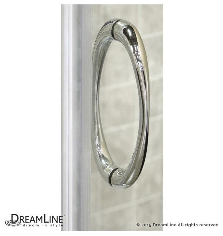 DreamLine Frameless Sliding Shower Enclosure, Base and QWALL-4 Backwall Kit