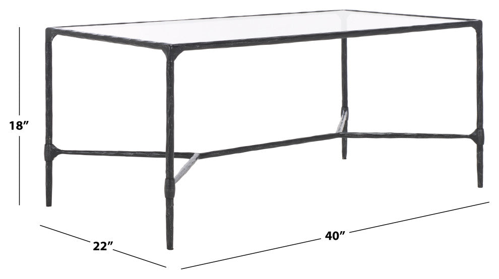 Safavieh Couture Isabellina Metal Coffee Table, Black / Clear