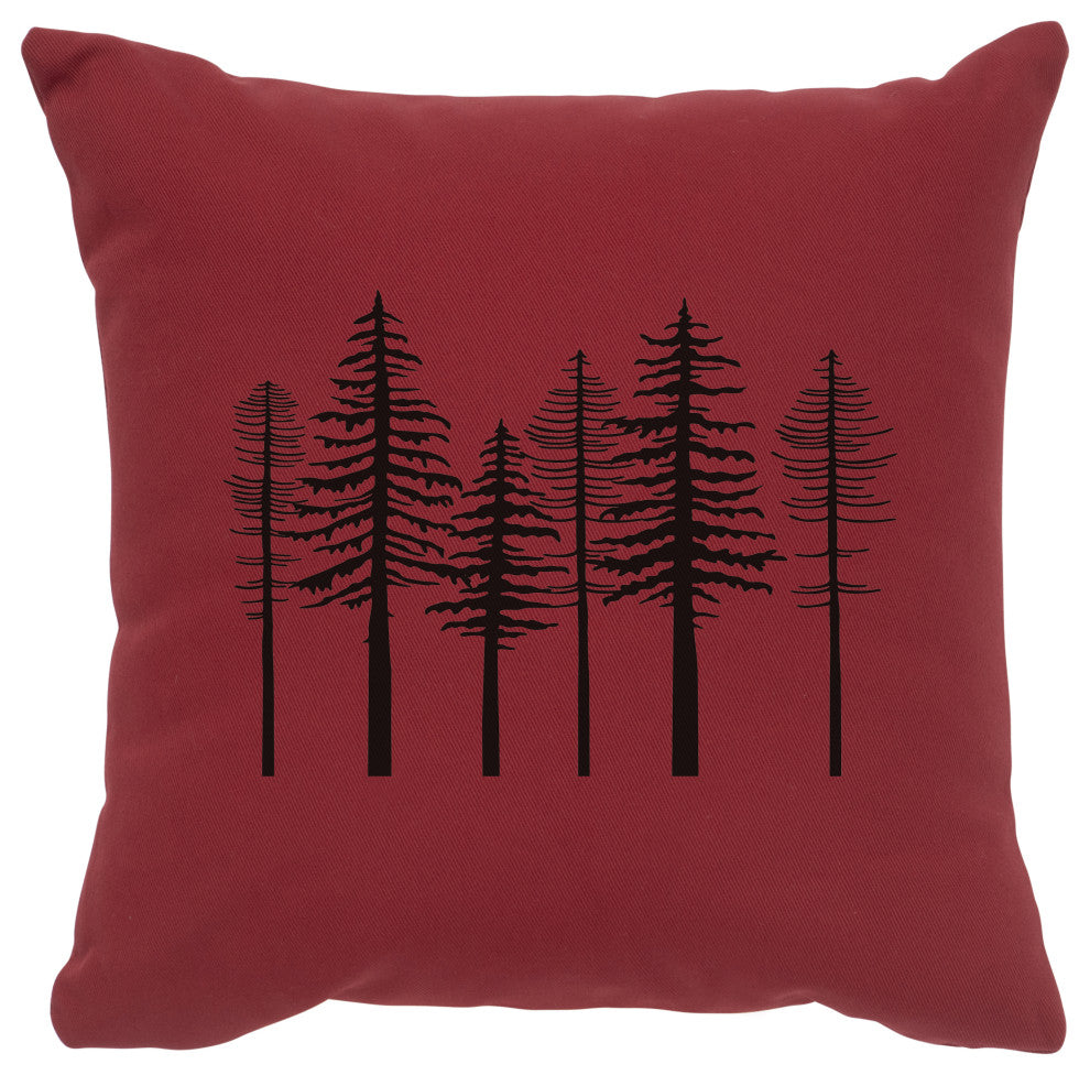 Image Pillow 16x16 Trees Cotton Brick