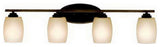 Olde Bronze And Etched Glass 4 Light Bath Wall Fixture