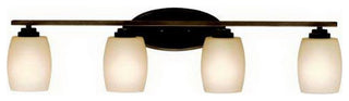 Olde Bronze And Etched Glass 4 Light Bath Wall Fixture