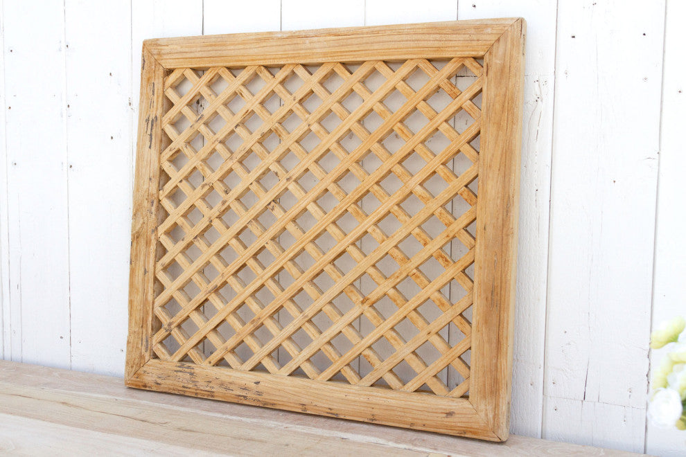 Antique Bleached Wood Chinese Window
