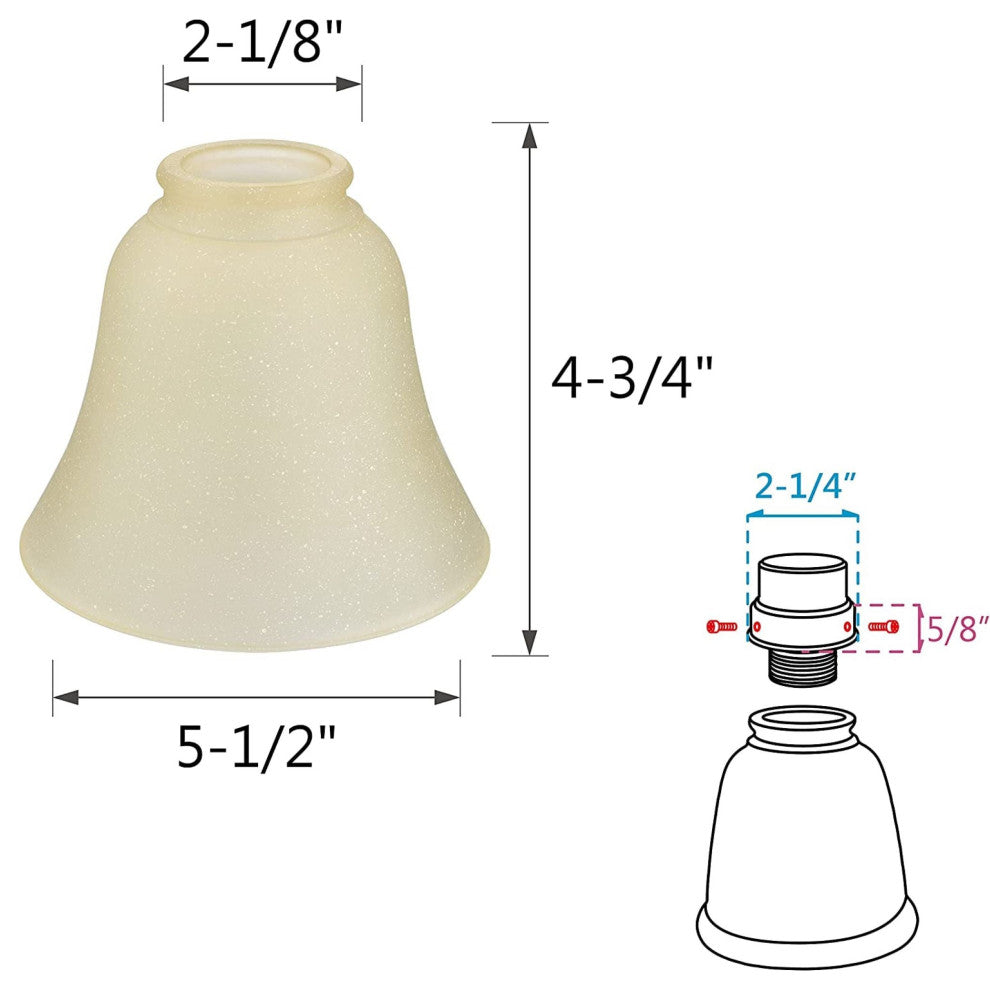 23171-4 Replacement Amber Ceiling Fan Glsss Shade, 4 Pack.