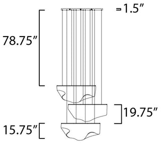 ET2 E24873-133 Rinkle 51\"W LED Multi Light Linear Abstract - Brushed Gunmetal