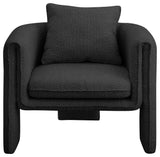 Stylus Boucle Fabric Upholstered Accent Chair, Black