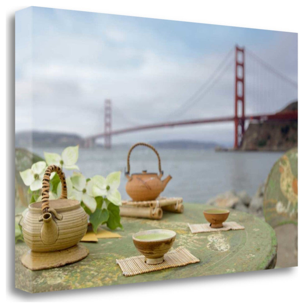 Japanese Tea Golden Gate Bridge 4 Giclee Wrap Canvas Wall Art