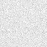 Architectural, Texture Geometric Paintable Pre-Pasted White Wallpaper Roll