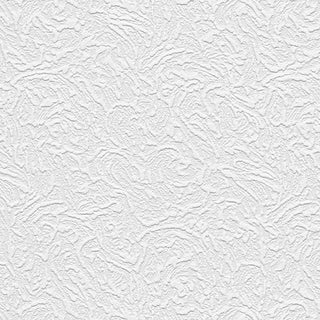 Architectural, Texture Geometric Paintable Pre-Pasted White Wallpaper Roll