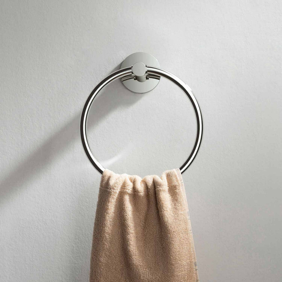 Circular Bathroom Towel Ring, Chrome